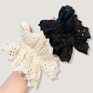 Châu Âu Hoa Kỳ Voan Ruffle Hoa Rỗng Hai Lớp Bohemian Phong Cách Tùy Chỉnh Màu Sắc Phụ Nữ Tóc Trang Trí Scrunchies - Product Image 5