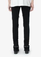 Jeans personnalisés d'usine OEM pour hommes Jeans déchirés en denim extensibles déchirés noirs pour hommes