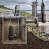 Pompe submersible électrique en fonte WQ 11KW 380V 220V haute pression anti-colmatage à raccordement par bride pour relevage des eaux usées