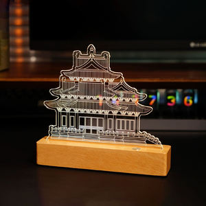 Promotion Gifts Home Solid Wood Base <b>Table</b> Lamp <b>Decor</b> Event <b>Top</b> <b>Decorative</b> Items Transparent Light up - Product Image 3