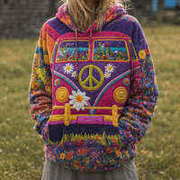 Hoodie Tren Mode Musim Gugur Musim Dingin Ukuran Besar untuk Remaja, Desain Lintas Batas, Cetak Digital, Berbahan Poliester Quilted, Kerah Pullover, Patch 3D