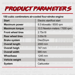 ZonSen CGP150cc Street Bike motociclista nuovo Design 4 tempi raffreddato ad aria Off-Road assorbimento degli urti idraulico <span class=keywords><strong>per</strong></span> la guida urbana - Product Image 2