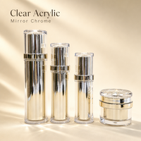 Ensemble d'emballages de luxe en acrylique pour soins de la peau avec flacon de lotion, flacon pulvérisateur et pot de crème pour marques de beauté en marque blanche