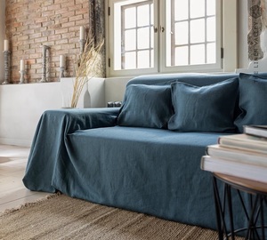 Fundas de sofá de lino de estilo bohemio rústico, cobertores naturales lavables para cama y dormitorio, fundas para sofá y sofá - Product Image 3