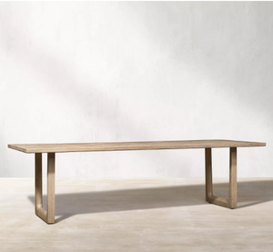 Mesa y Sillas de Comedor de Diseño Moderno para Exteriores, con Superficie de Teca Impermeable, Madera Sólida, para Patio, Hotel, Parque, Hospital o Villa - Product Image 2