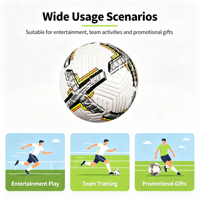 Ballon de football Aiju en PVC, taille 5, cousu à la machine, logo personnalisé, durable, cadeau promotionnel pour les sports d'équipe, divertissement, vente en gros