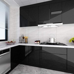 ORON DECO <span class=keywords><strong>Carta</strong></span> <span class=keywords><strong>da</strong></span> Parati Nera Lucida Glitterata Autoadesiva Design Moderno Impermeabile Staccabile e Riposizionabile <span class=keywords><strong>per</strong></span> Cucina - Product Image 3