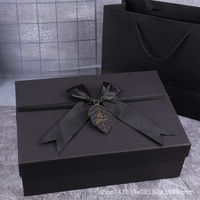 Boîte cadeau en papier noir magnétique personnalisée de luxe, recyclable, pliable, rigide, avec couvercle magnétique