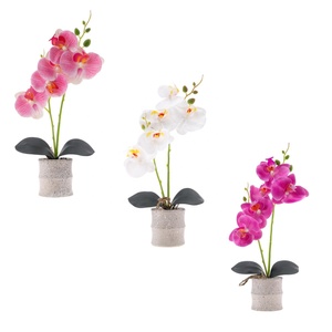 กล้วยไม้บอนไซเทียม4ชิ้นทำด้วยมือของตกแต่งบ้าน - Product Image 1
