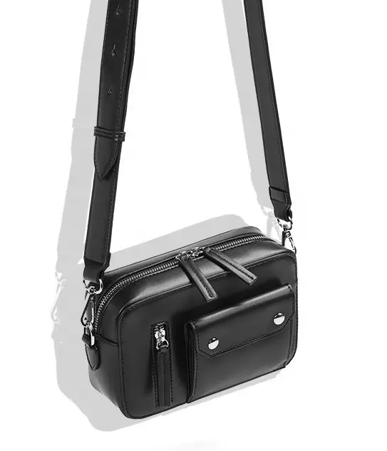 Fashion Men's Messenger Bag Neutral Simple Style Leather Unisex Shoulder Bag Large Capacity Luxury Design Chest Bag