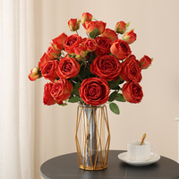Bouquet de soie artificielle de haute qualité fleurs en satin pour la maison jardin décoration de fête de mariage pour chambre en gros rose