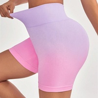 Meilleure vente Leggings de compression taille haute pour soulever les fesses Leggings de fitness sans couture dégradé rose contrôle du ventre Leggings pour femmes Shorts