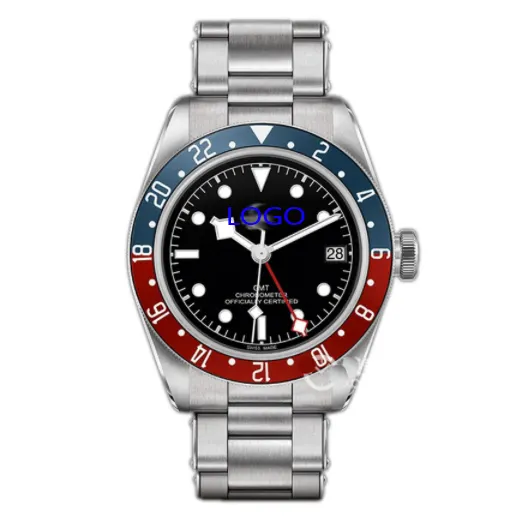 79830 Biwan Automatic Mechanical Watch Red Blue Coke Ring Diameter 41mm Best Edition Black Ceramic Ring ZF Factory Watch