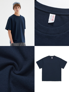 LS Comfortable Breath 240g 100% Cotton Heavyweight Loose Fit Men's <strong>Tshirt</strong> Girl T-Shirt Custom Knitted Fabric OEM Blank T-Shirt - Product Image 2