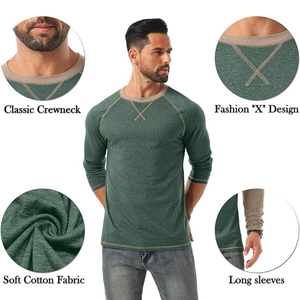 Pull à manches courtes décontracté pour homme, col rond, athlétique, en molleton écologique, doux, 100% coton - Product Image 6