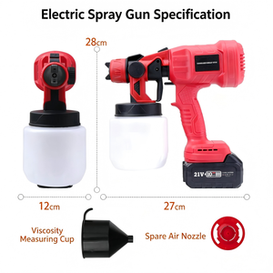 Pistolet de peinture sans air, capacité du réservoir 1 L, alimenté par batterie lithium, pour usage bricolage - Product Image 3