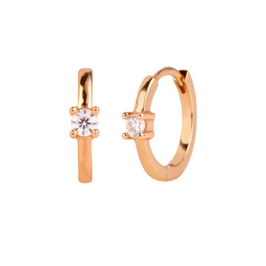 2025 Manufacturer Exquisite Fashionable Simple 925 <b>Sterling</b> <b>Silver</b> Jewelry 18k Gold Plated Diamond <b>Hoop</b> Earrings - Product Image 5