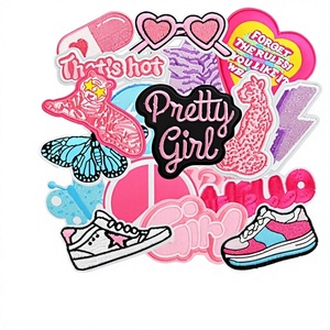 แผ่นปะผ้าลายปักสีชมพูสไตล์ Preppy สำหรับตกแต่งเสื้อผ้าเด็กผู้หญิง กระเป๋าเป้ กางเกงยีนส์ หมวก งานฝีมือ DIY - Product Image 3