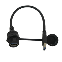 Haute qualité 0.3m PVC gainé USB 3.0 câble d'extension AF à AM étanche 3A charge rapide tresse blindée pour téléphone portable de voiture