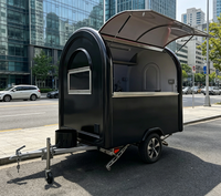 Gebogen glasvezel mobiele foodtrailer met enkele as, op maat gemaakte ijscoupes- en fruitsapbar, straatvoedselverkoopwagen