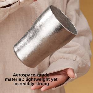 Mug à café, mug à bière et tasse à eau légers à double paroi en titane pur isolé sous vide à large ouverture Lavida - Product Image 5