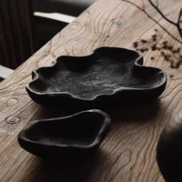 Assiette à fruits en bambou style Wabi-sabi, assiette décorative faite à la main, nouveau style chinois, vente en gros pour les maisons d'hôtes et les hôtels