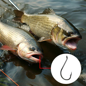 Hameçons de pêche TOPIND en acier à haute teneur en carbone, à tige longue, pour eau salée et eau douce, hameçons circulaires à ardillon pour rivière, ruisseau et lac - Product Image 4