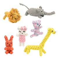 Jouets à mâcher pour chiens en corde de nylon, en forme d'animaux, pour le nettoyage des dents, jeu de la corde, interactif, pour chiots, Lion, Éléphant, Ours, Lapin