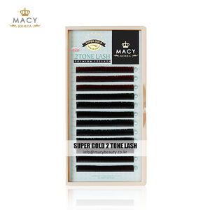 Macy-extensiones de pestañas de 2 tonos, calidad superior, venta al por mayor, Etiqueta Privada - Product Image 1