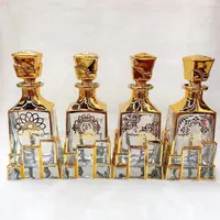 150ML 250ML lüks altın renkli cam şişe sürahi parfüm Dubai