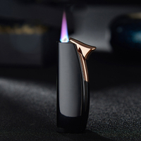 Vente en gros, lampe torche à Jet en métal, coupe-vent, briquet à gaz Portable électrique rechargeable au Butane, briquet à gaz pour la Promotion