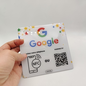 Google Review Plate NFC Glue Drop Card Autocollant de table Anti-métal RFID Contrôle d'accès URL QR Code Facile à écrire Instagram <span class=keywords><strong>WhatsApp</strong></span> - Product Image 2