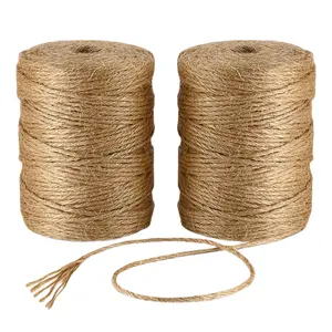 100% Pure Twisted Natural Yute Twine 6 Ply 520ft Cuerda 3mm Especificación Embalado en rollo