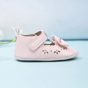 Zapatos de lazo al por mayor para bebé, Mary Jane de cuero PU con suela de algodón, zapatos de vestir para niña, zapatos de cuna - Product Image 5