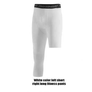 Leggings de basketball athlétiques antibactériens à compression 3/4, respirants, à séchage rapide, imprimés, grande taille, avec logo personnalisé pour hommes - Product Image 2