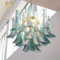 Lustre en verre de Murano de conception italienne moderne, tube en verre rose, bleu, rouge, vert, suspension pour chambre à coucher, salon, escalier