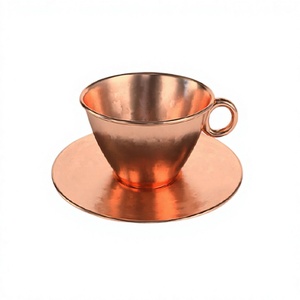 Tasse à thé et soucoupe en cuivre faites à la main forme et taille personnalisées tasse à thé et soucoupe pour accessoires de cuisine - Product Image 1