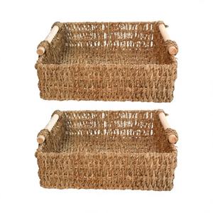 Cesta plegable de una sola capa para el baño, para ropa sucia, de mimbre de salteña, con diseño de hoja, ecológica, multifuncional, para plantas - Product Image 3