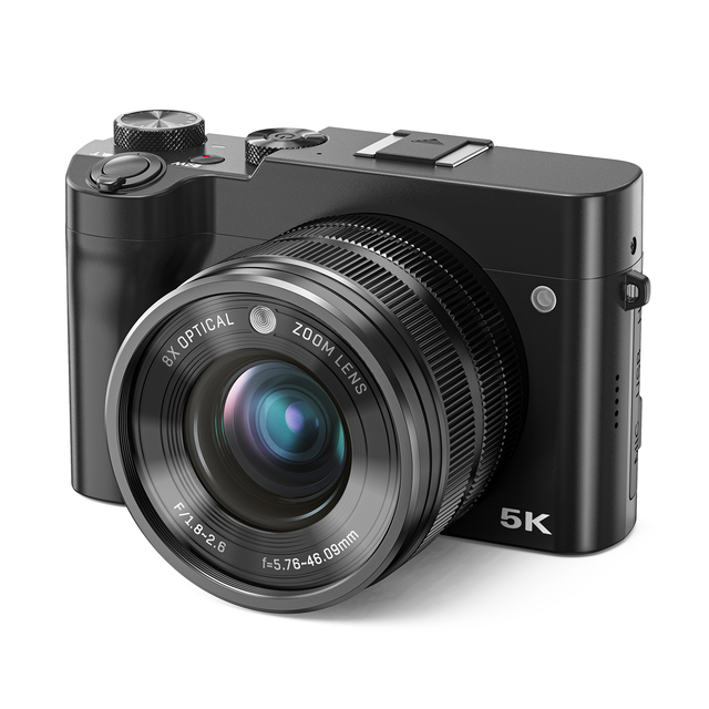 64MP Professional Mirrorless Digital Camera 8X Optical Zoom Lens 5K25FPS Cinema Quality 3.6" Screen Auto-Focus System