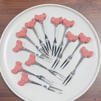 Cuillère et fourchette en acier inoxydable avec nœud créatif, finition miroir, manche en céramique, style moderne et minimaliste, pour la maison et les étudiants, idéales pour les desserts