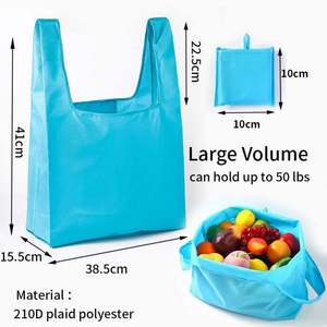 Bolsa de Compras Plegable Reutilizable y Lavable de Poliéster 210D con Logotipo Personalizado, Bolsa de Compras Ecológica - Product Image 2