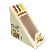 Boîte à sandwich jetable en papier kraft pour petit-déjeuner déjeuner à emporter avec fenêtre Wirh
