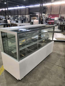 Refrigerador <span class=keywords><strong>de</strong></span> escaparate <span class=keywords><strong>de</strong></span> pasteles <span class=keywords><strong>de</strong></span> 1,<span class=keywords><strong>2</strong></span> <span class=keywords><strong>metros</strong></span> para panadería Pantalla refrigerada con iluminación LED con <span class=keywords><strong>vidrio</strong></span> cuadrado elegante - Product Image 6