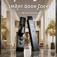 Serrure de porte 3D avec reconnaissance d'empreintes digitales RFID Caméra intelligente sans clé pour hôtels-pour la connectivité WiFi en bois
