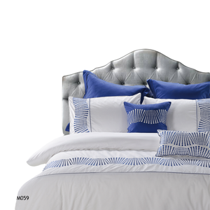 100% Cotton Jacquard Hiện Đại Thân Thiện Với Môi Khách Sạn Sang Trọng Bộ Đồ Giường Bộ Màu Xanh Trắng Satin Thêu <span class=keywords><strong>Comforter</strong></span> In Mô Hình - Product Image 5