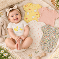 Ensemble de 5 bodys pour bébé nouveau-né en coton pur à manches courtes, vêtements pour bébé pour l'été