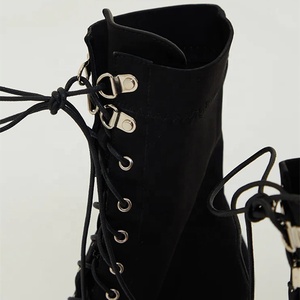 Lace up Short Women <b>Boots</b> Thin High Heel Big Size 43 Fashion American Style <b>Boots</b> High Heel Pointed Toe Sexy - Product Image 6