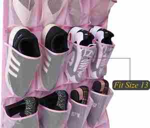 Over the Door Hanging Foldable <b>Shoe</b> Organizer with 24 Large Mesh Pockets for Wardrobe Storage - Product Image 3