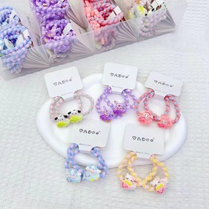VADOO Jolies attaches pour cheveux tressées avec breloques animaux de dessin animé, élastiques en caoutchouc pour filles, usage quotidien, style mignon - Product Image 4
