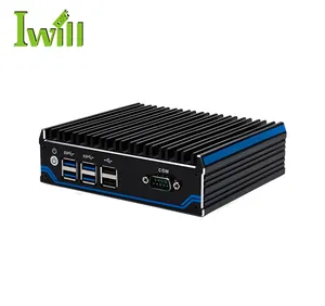 Fanless dual lan komputer nano mini industri N1021 barebone Win10 Linux murah pc mini J4125 mendukung M.2 WIFI dan fungsi 4G